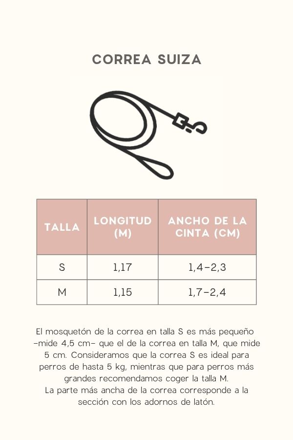 Guia de tallas correas Thildy